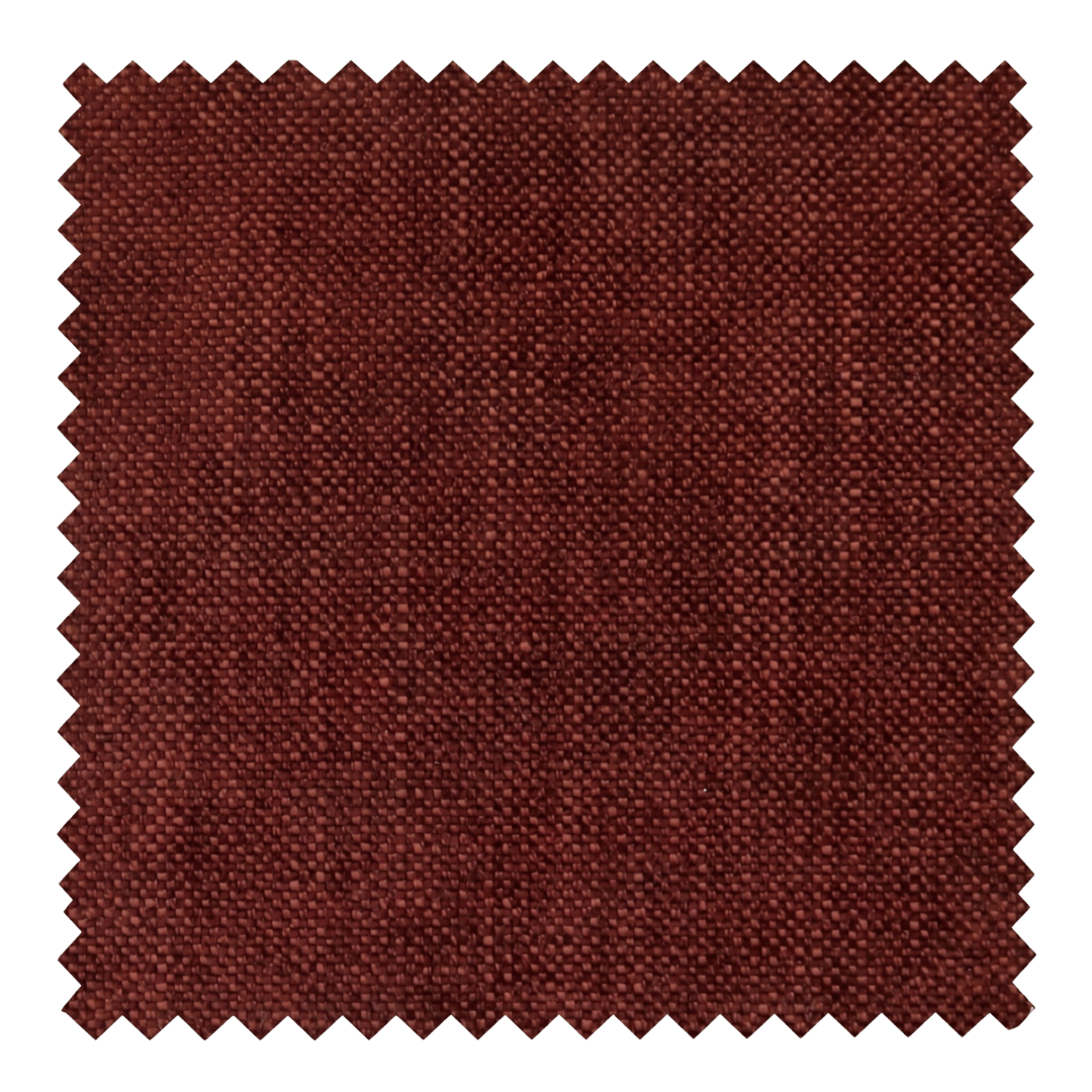 Sienna deep iron-rust red fabric swatch from the Lune collection by Thoa Home featuring a dense, pebbled texture.
