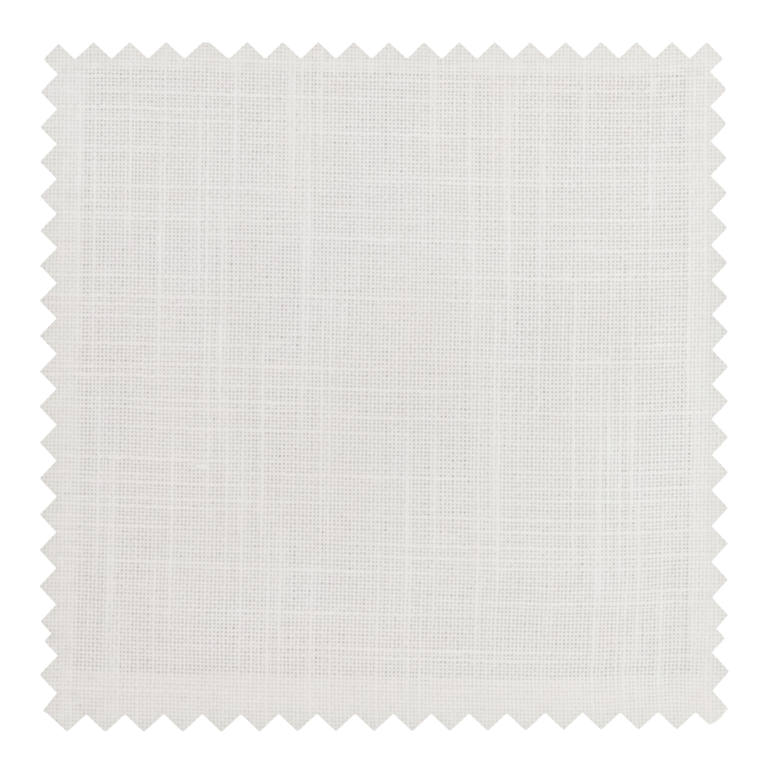 Chantilly airy white fine weave fabric swatch from the Vale collection by Thoa Home with a smooth, fluid surface.