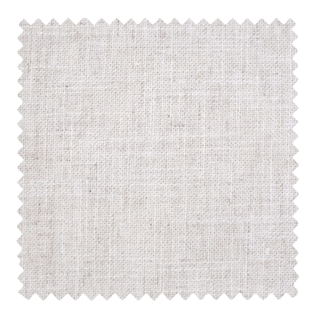 Flax organic ecru semi-sheer fabric swatch from the Cove collection by Thoa Home with a smooth, refined finish.