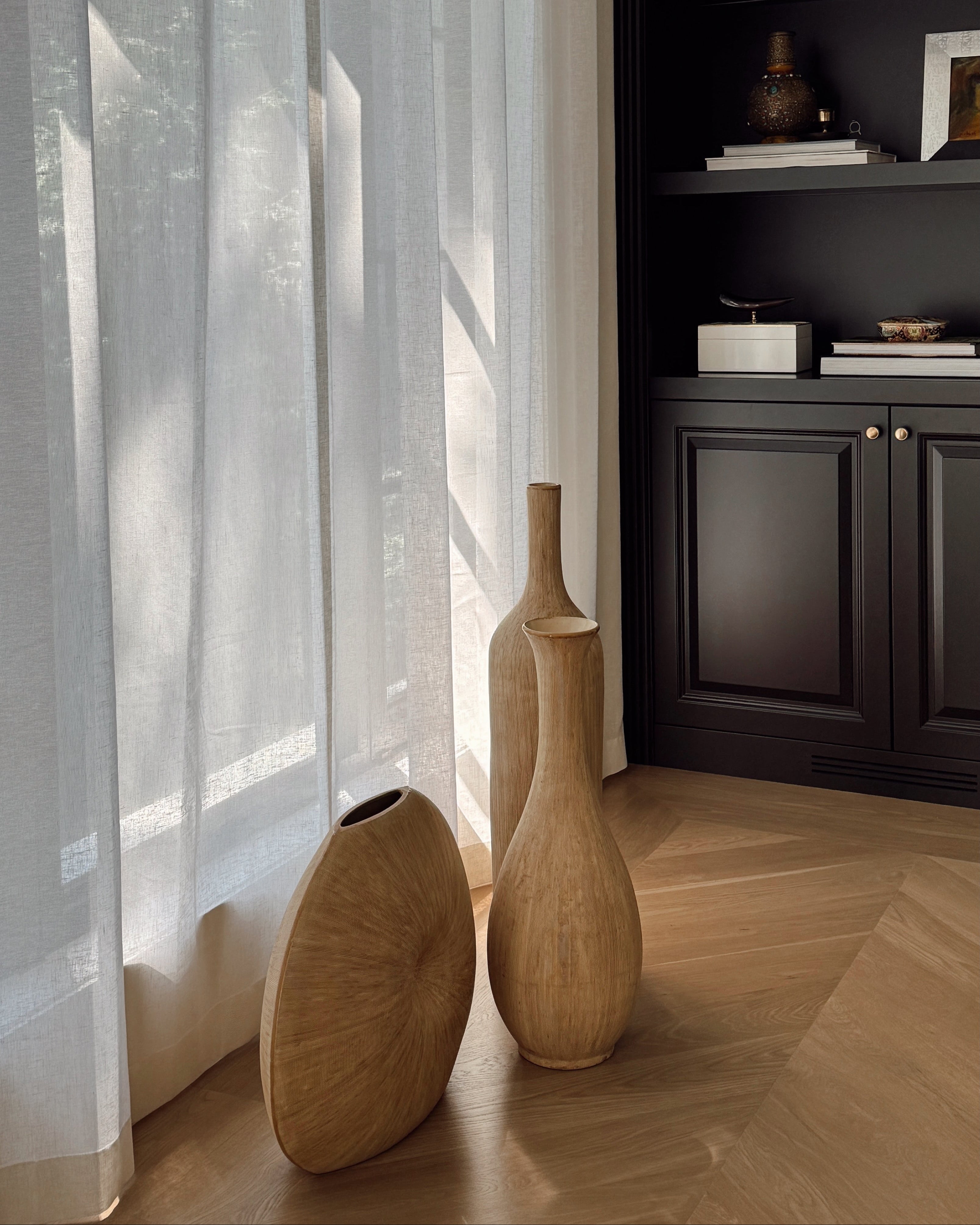 Our drapery is handcrafted in a family-owned workshop in Vietnam,