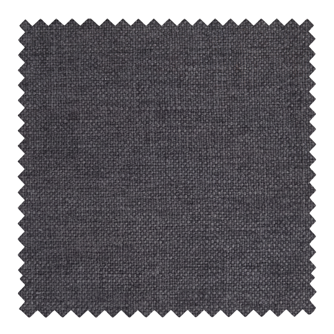 Charcoal smoky black cotton blend fabric swatch from the Nest collection by Thoa Home featuring a matte plain weave.