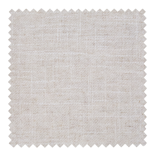 Feather speckled off-white cotton blend fabric swatch from the Nest collection by Thoa Home featuring visible fibre flecks.
