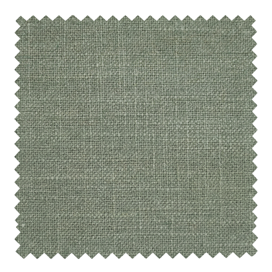 Meadow moss green cotton blend fabric swatch from the Nest collection by Thoa Home featuring a matte plain weave.