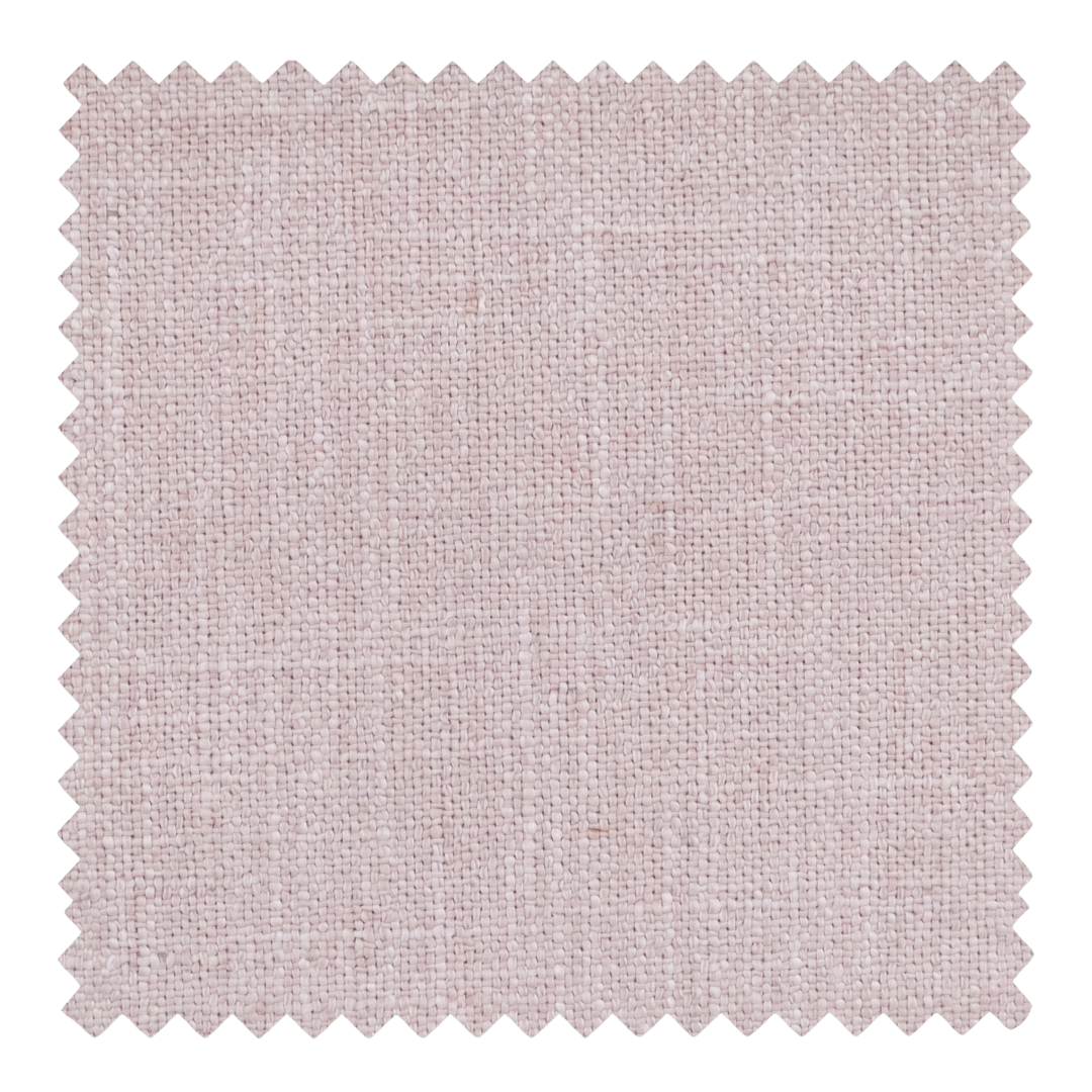 Petal pale blush pink cotton blend fabric swatch from the Nest collection by Thoa Home featuring a matte plain weave.