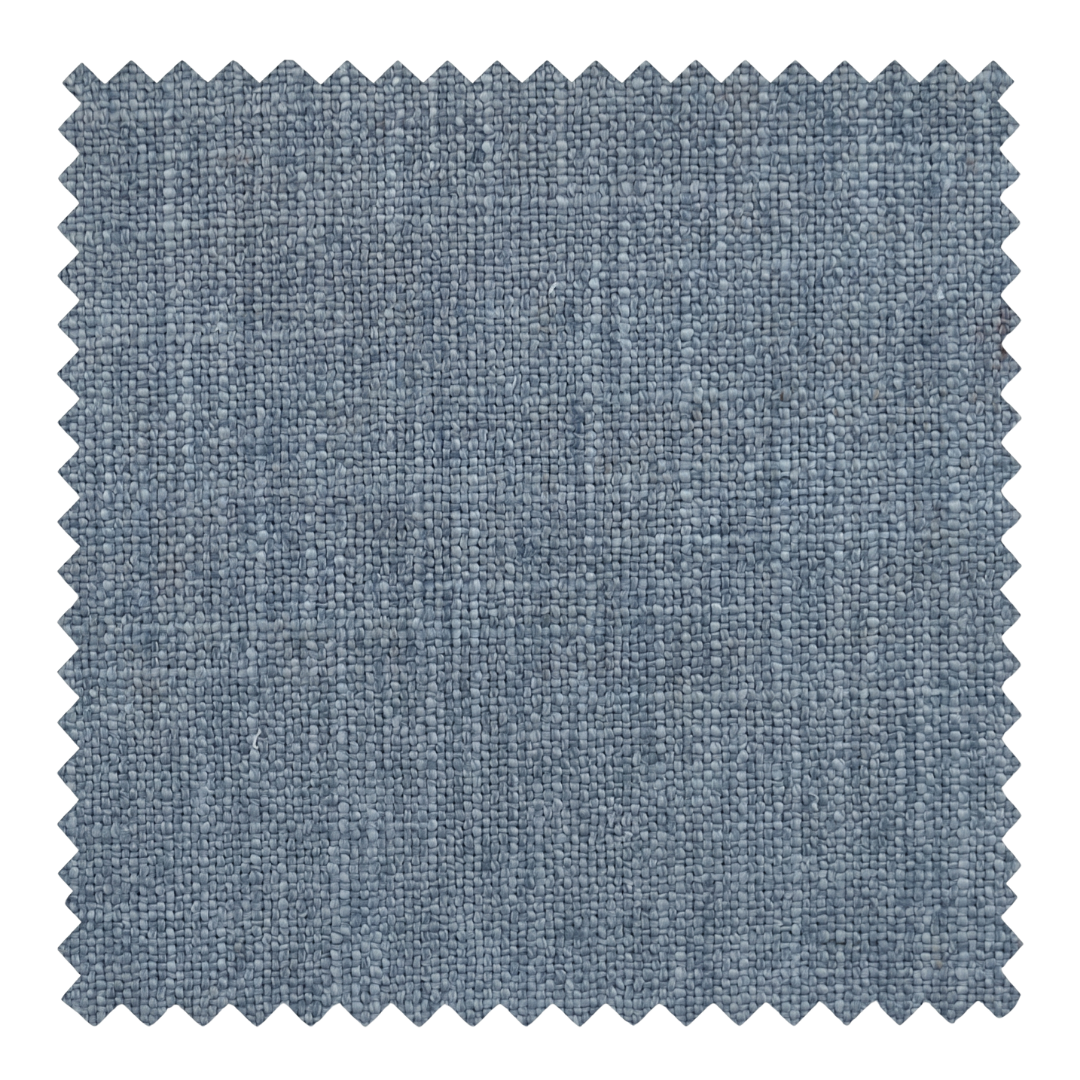 Shore slate blue cotton blend fabric swatch from the Nest collection by Thoa Home featuring a matte plain weave.