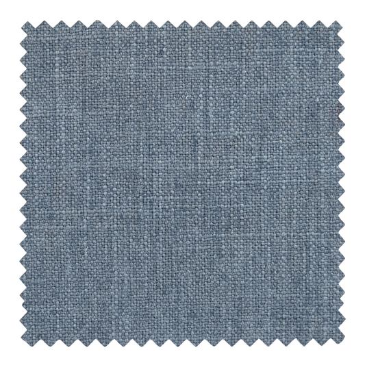 Shore slate blue cotton blend fabric swatch from the Nest collection by Thoa Home featuring a matte plain weave.
