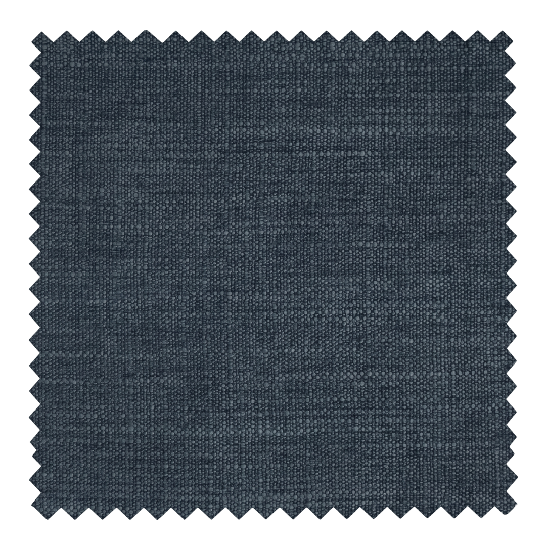 Harbor steel blue linen blend fabric swatch from the Reve collection by Thoa Home with a micro-textured surface.