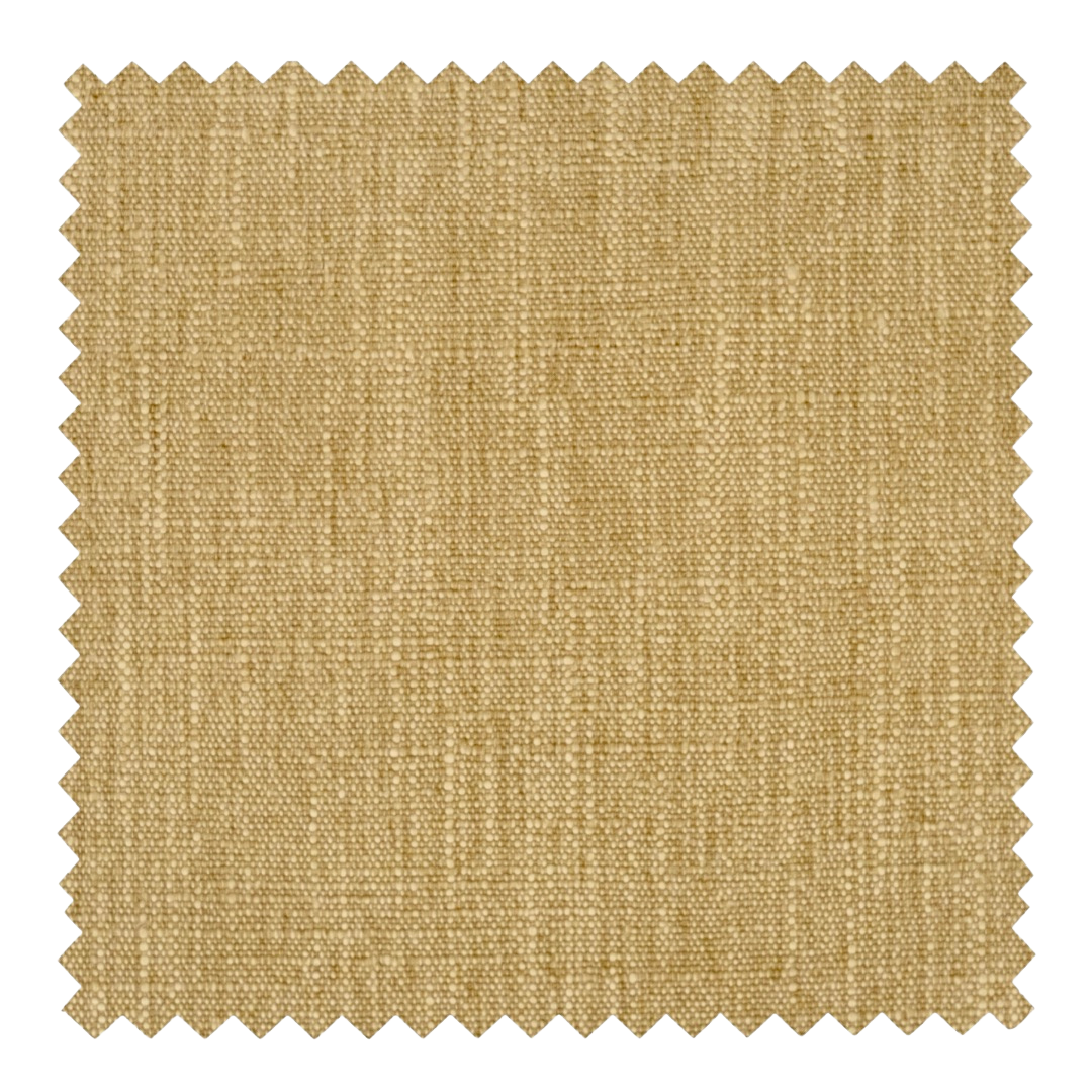 Ochre mustard gold linen blend fabric swatch from the Reve collection by Thoa Home with a micro-textured surface.