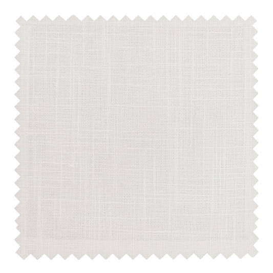 Chantilly airy white fine weave fabric swatch from the Vale collection by Thoa Home with a smooth, fluid surface.