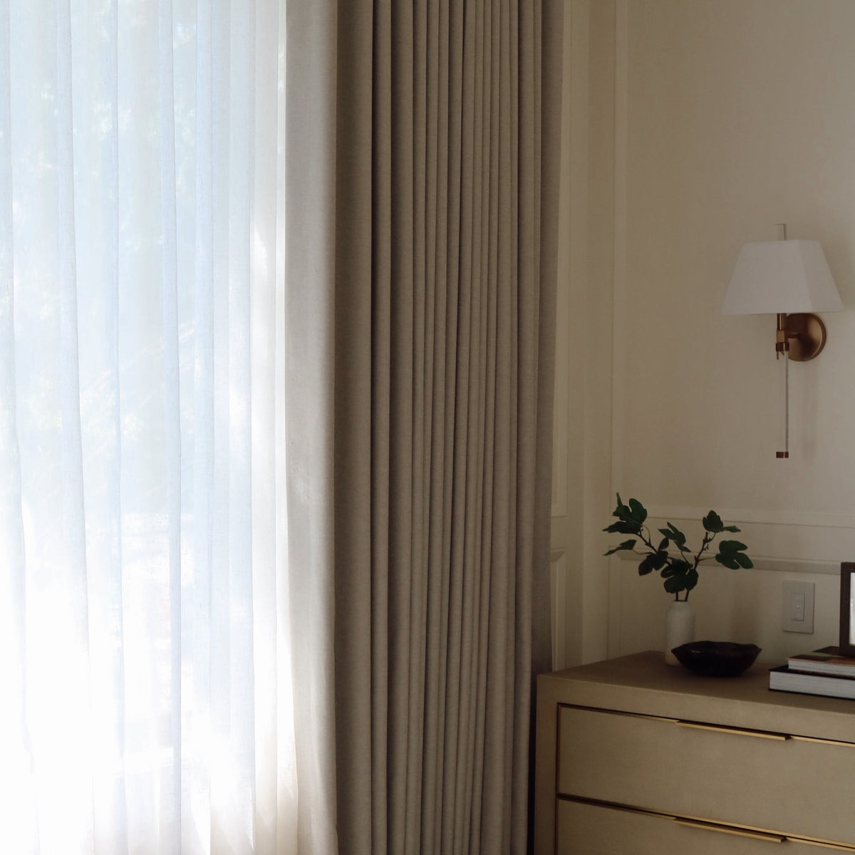 Vale Collection semi-sheer custom drapery in Chantilly — handcrafted linen blend curtains by Thoa Home