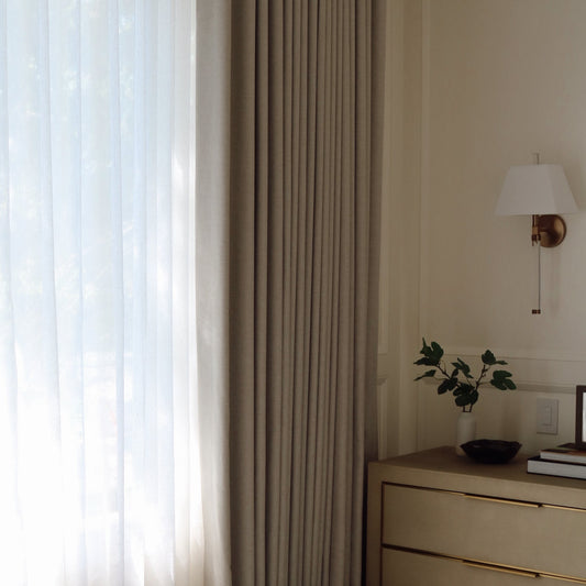 Vale Collection semi-sheer custom drapery in Chantilly — handcrafted linen blend curtains by Thoa Home